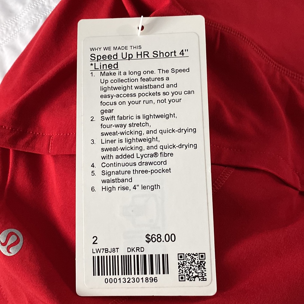 Lululemon Speed Up HR Short 4” Lined Dark Red - Picture 7 of 7